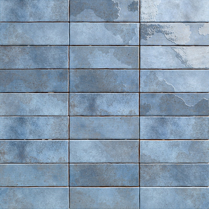 Carrelage Effet Zellige Korfu Blue 6,5x20 cm de Mainzu