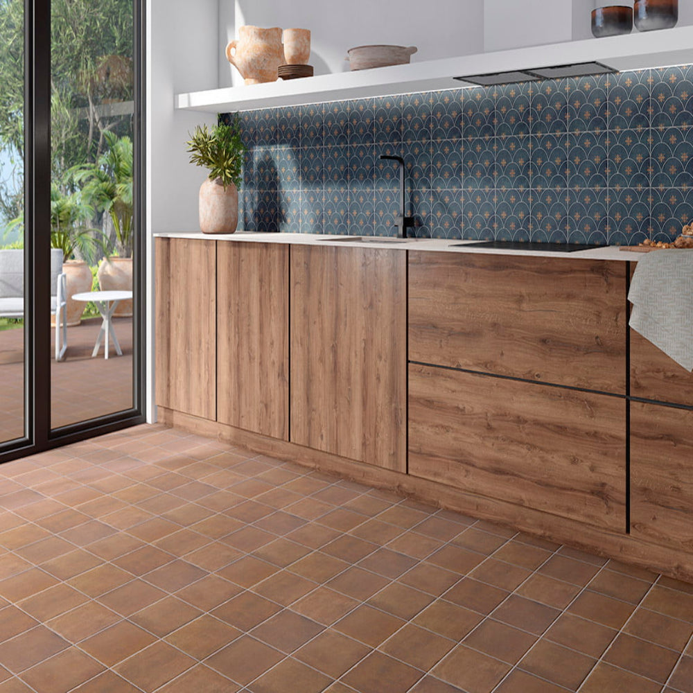 Carrelage Effet Carreau Ciment Deco Elegance Brown 20x20 cm de Mainzu
