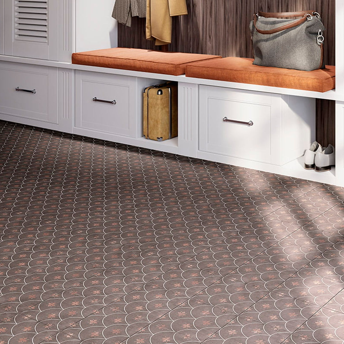 Carrelage Effet Carreau de ciment Glamour Brown 20x20 cm de Mainzu