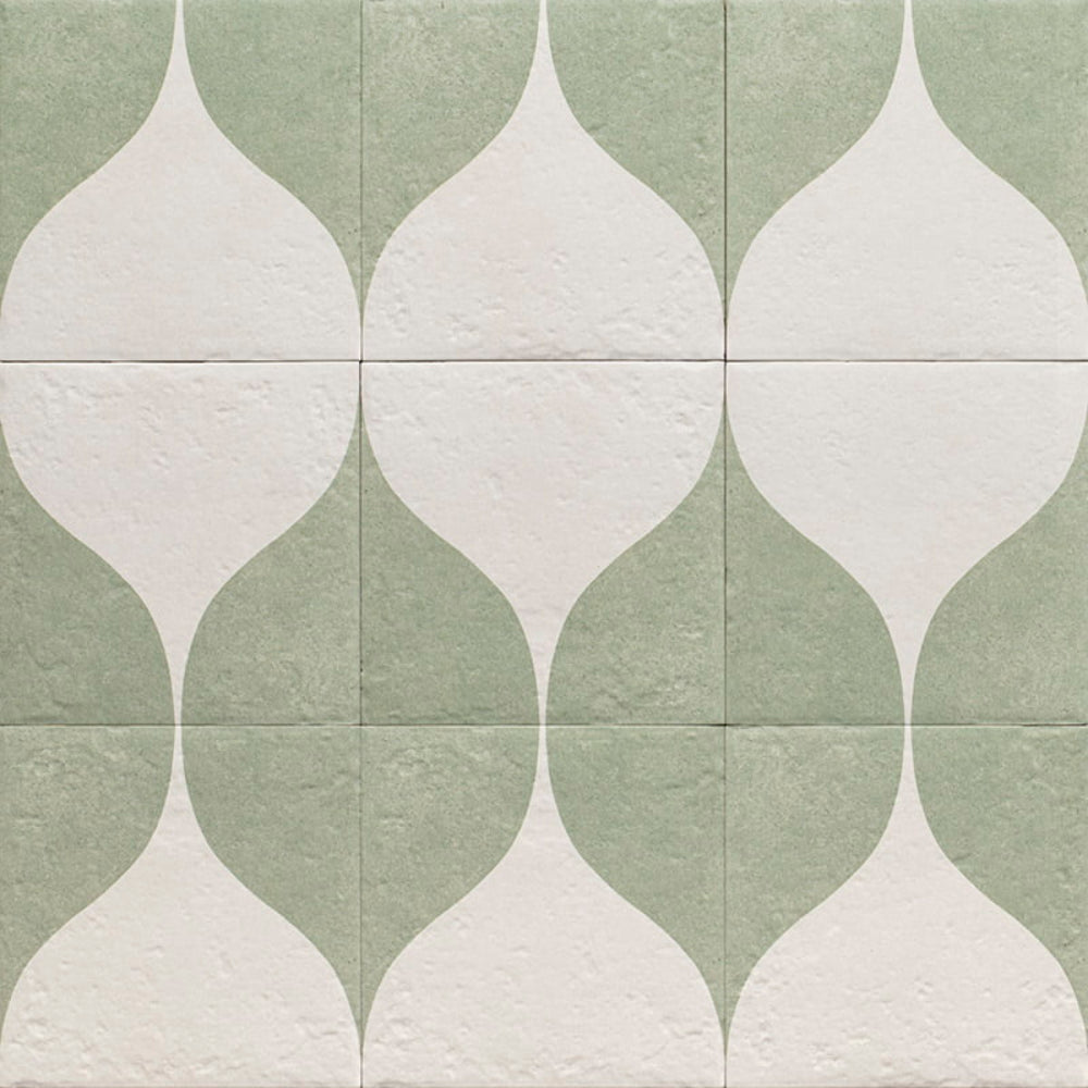 Carrelage Effet Carreau de ciment Green Garden Decor Green Two 20x20 cm de Mainzu