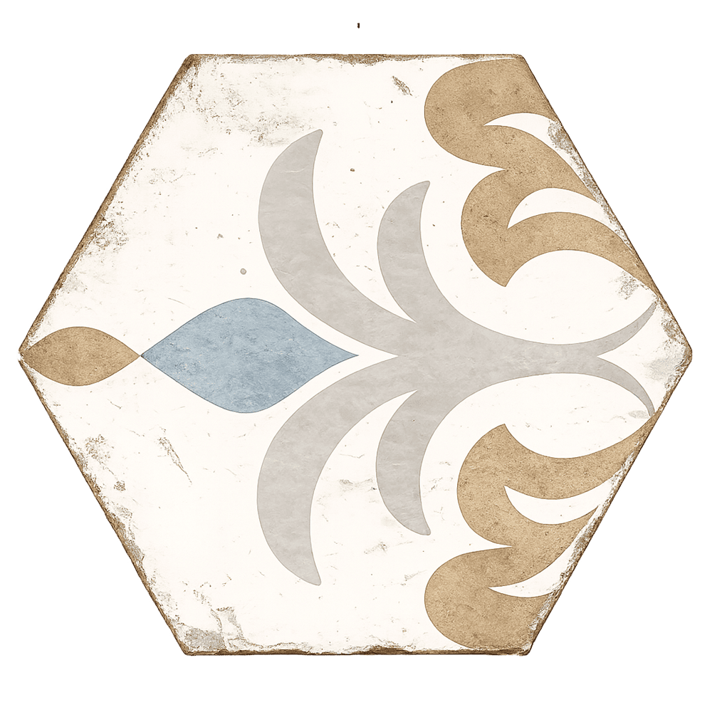 Echantillon Hexagonal effet Carreaux de Ciment Bohemia 21x25 cm