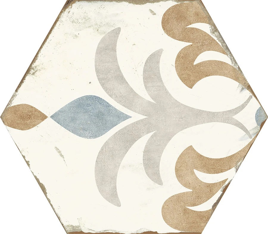 Carrelage Hexagonal Effet Carreaux de Ciment Bohemia Lola 21x25 cm de Nanda Tiles