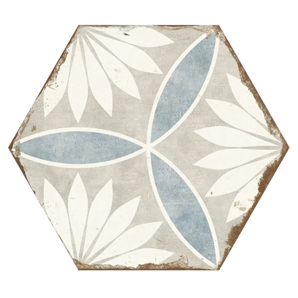 Carrelage Hexagonal Effet Carreau Ciment Bohemia Margarita 21x25 cm de Nanda Tiles