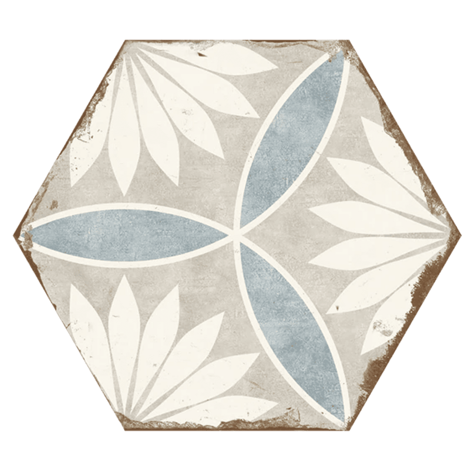 Echantillon Hexagonal effet Carreaux de Ciment Bohemia 21x25 cmMargarita