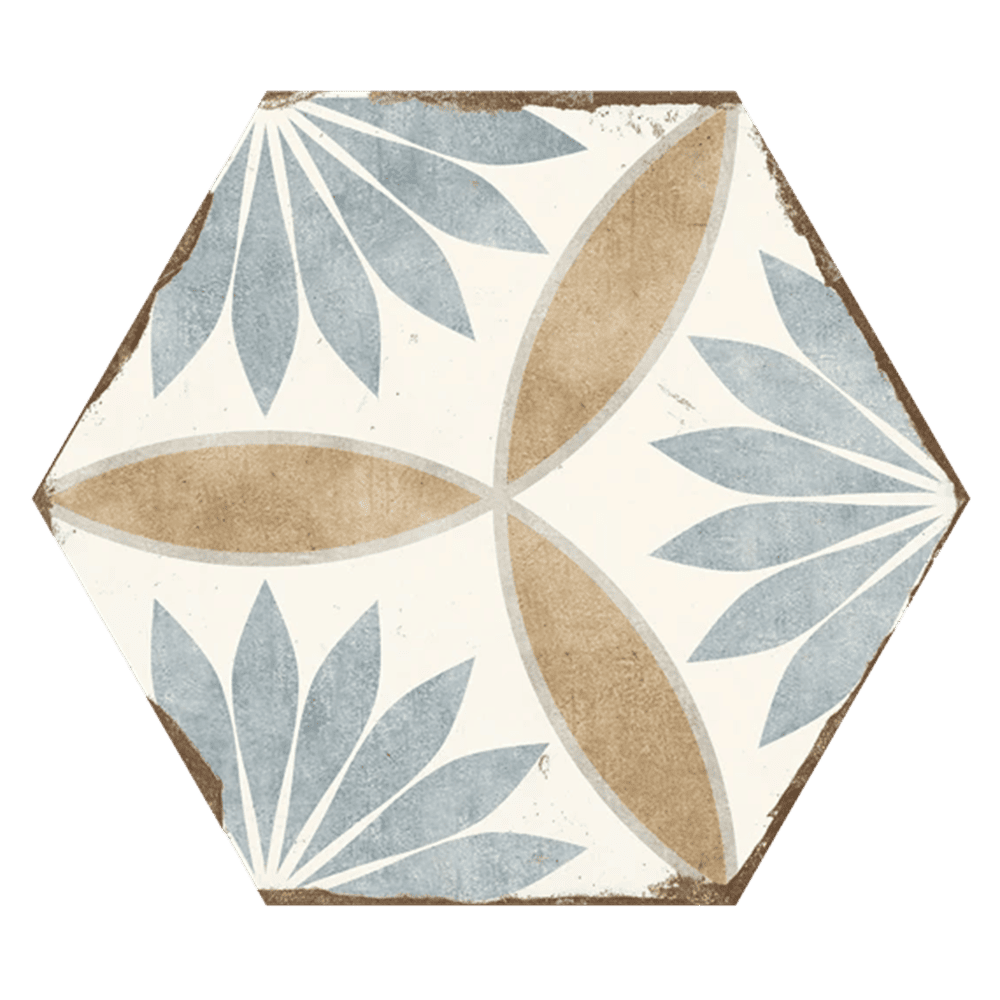 Echantillon Hexagonal effet Carreaux de Ciment Bohemia 21x25 cm