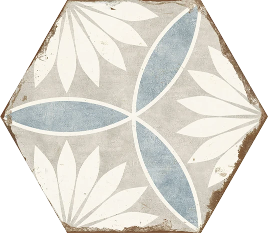 Echantillon Hexagonal effet Carreaux de Ciment Bohemia 21x25 cmMargarita