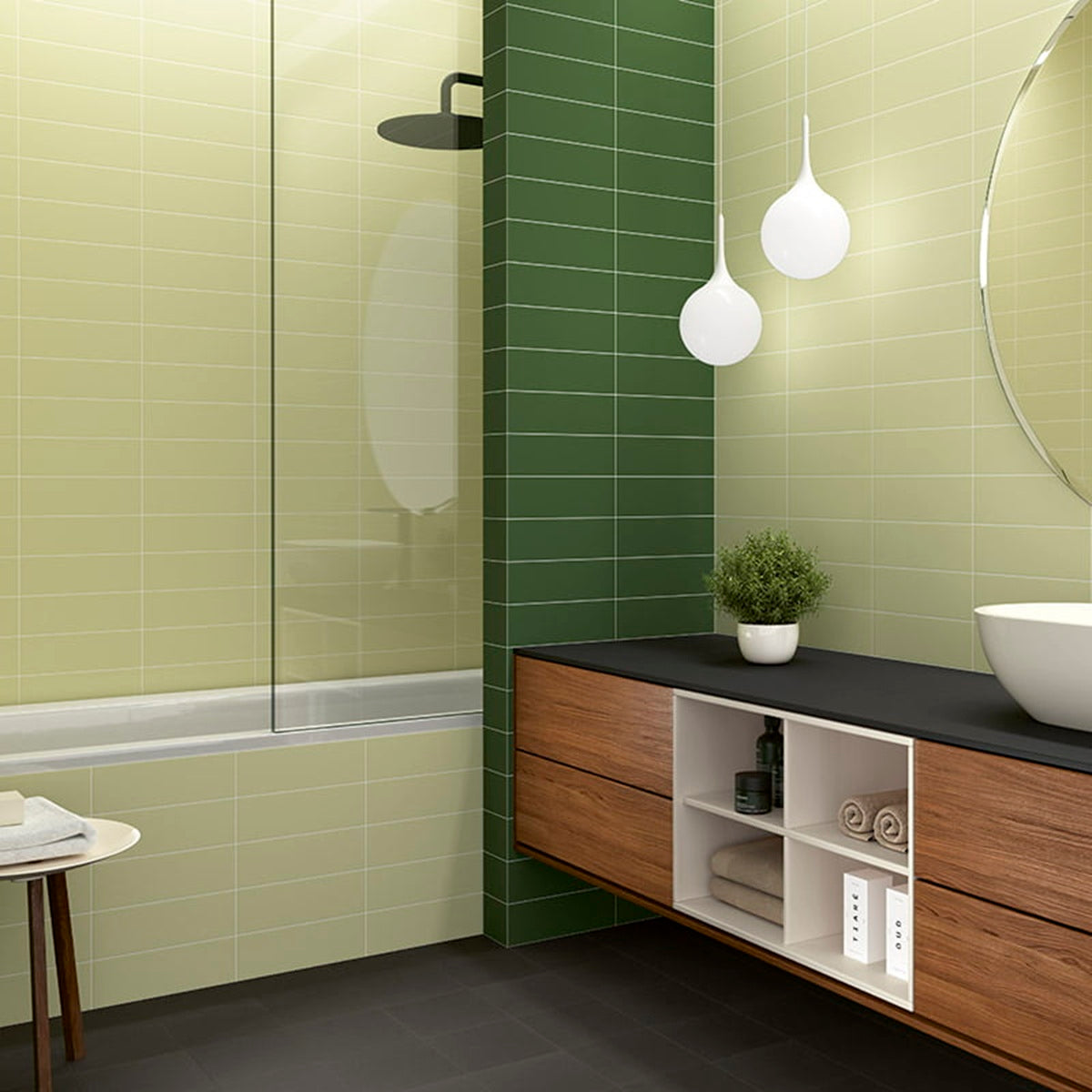 Faience murale Jungle Mint 10x30 cm de Mainzu