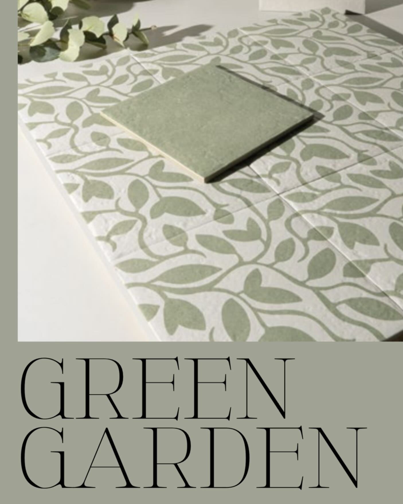 Carrelage Effet carreau de ciment Green Garden Decor Green Five 20x20 cm de Mainzu