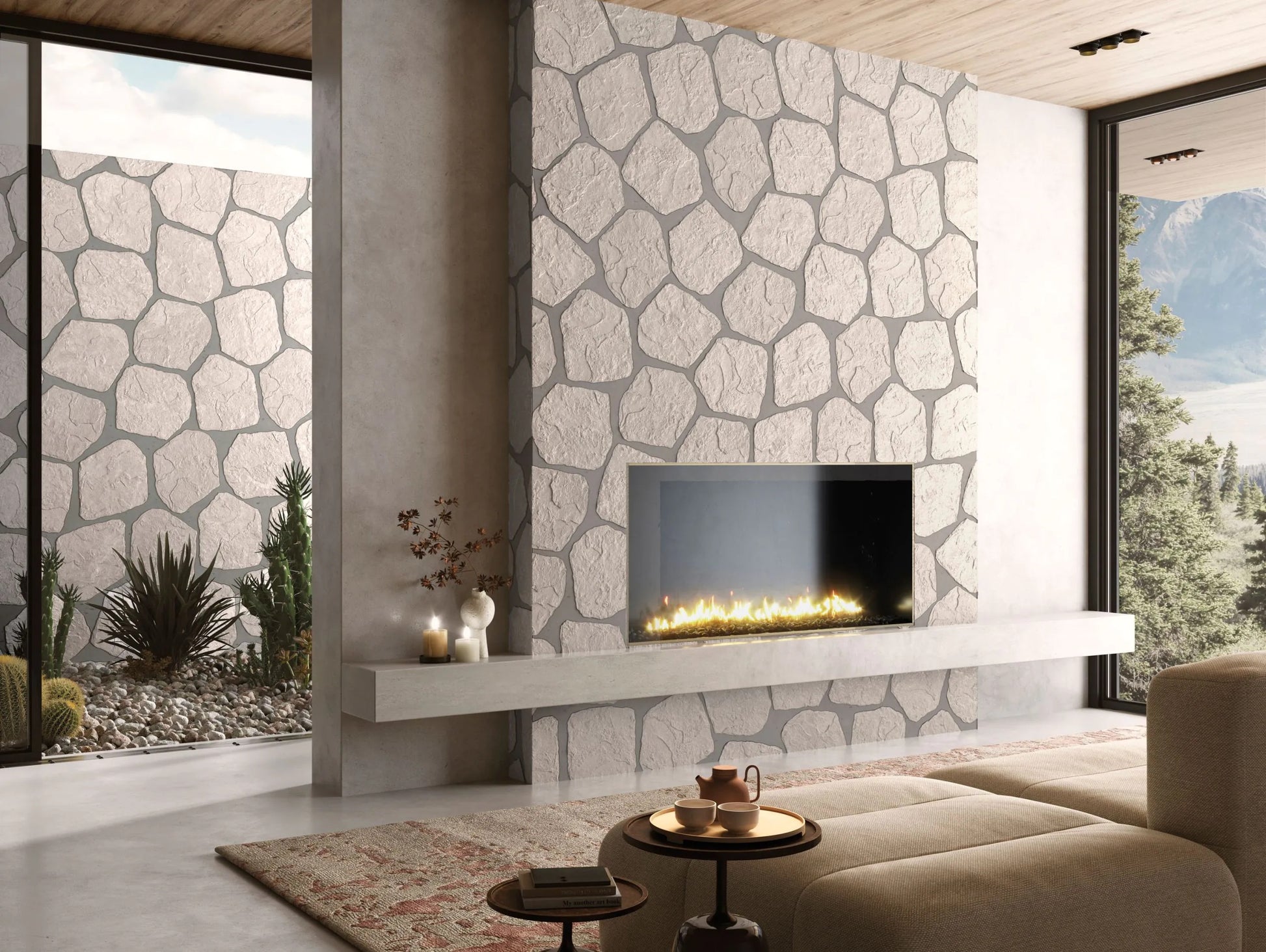 Carrelage Effet Pierre Nazca Beige 28,5x33 cm de Realonda