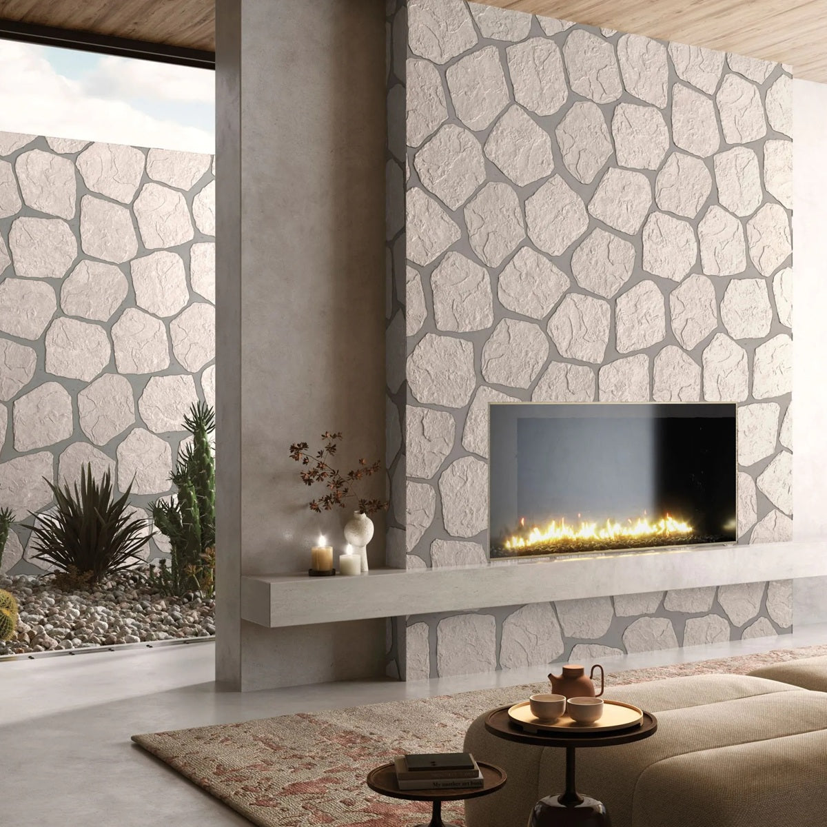 Carrelage Effet Pierre Nazca Beige 28,5x33 cm de Realonda