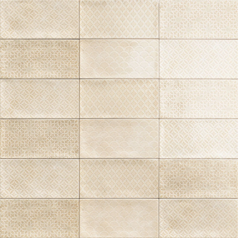 Carrelage Effet Zellige Camden Decor Bone 10x20 cm de Mainzu