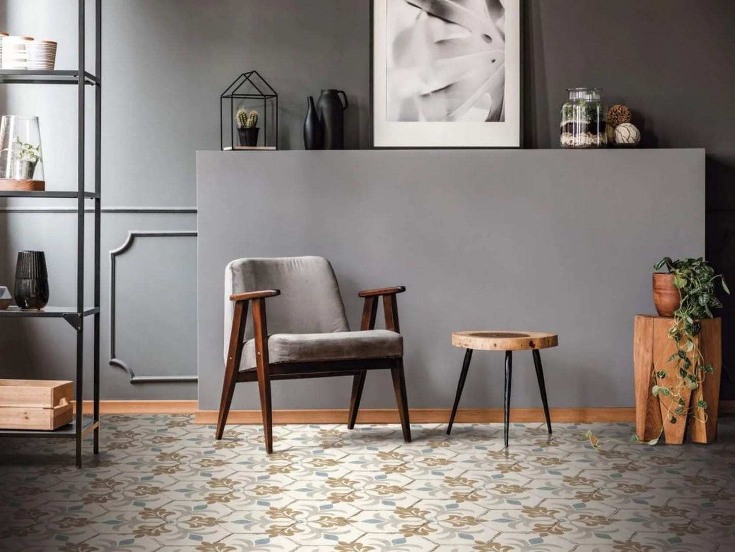 Carrelage Hexagonal Effet Carreau Ciment Bohemia Lola 21x25 cm de Nanda Tiles