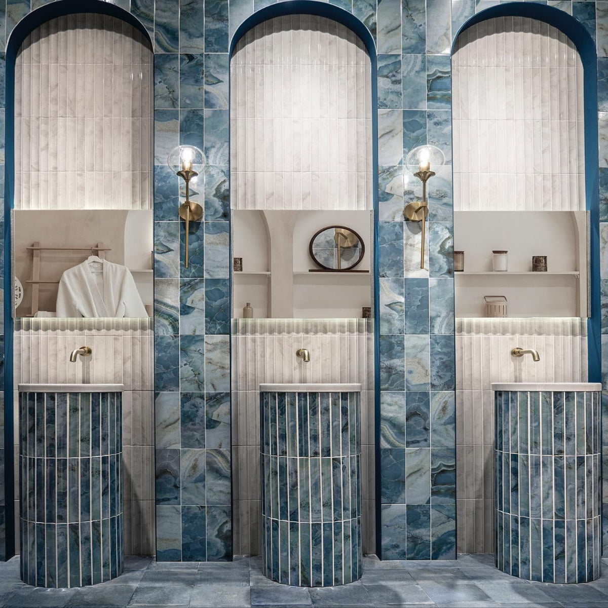 Carrelage Effet Zellige Chloe Aqua 10x30 cm de Mainzu