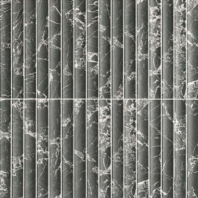 Echantillon Carrelage Effet Zellige Marbre Concav 15x30 cmConcav Black