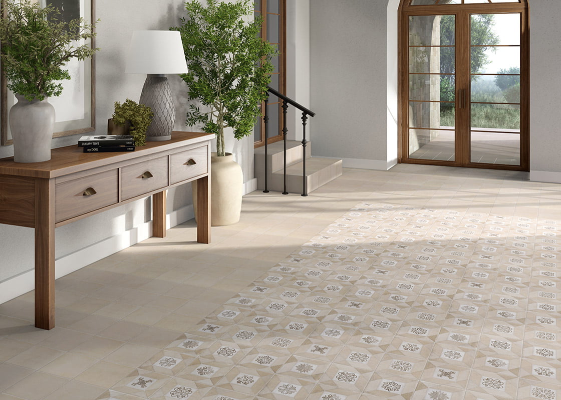 Carrelage Effet Carreau de ciment Deco Elegance Cream 20x20 cm de Mainzu