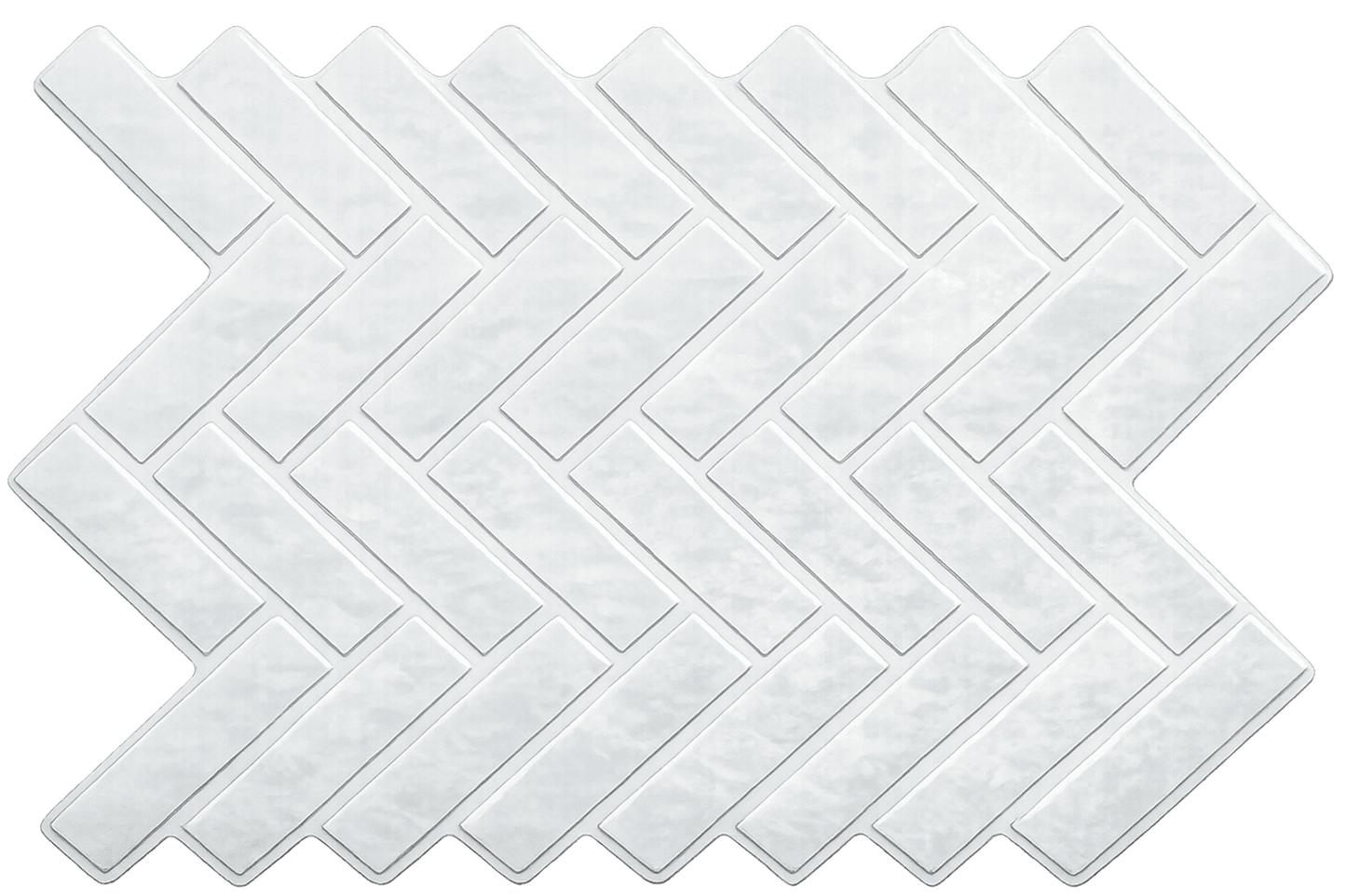 carrelage effet brique en baton rompu Blanc