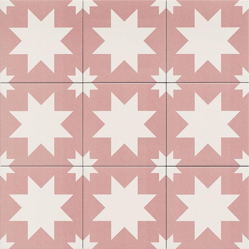 Carrelage Effet carreaux de ciment Fired Star Pink 20x20 cm de Mainzu