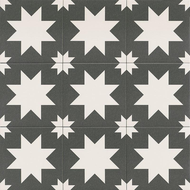 Carrelage Effet carreaux de ciment Fired Star Black 20x20 cm de Mainzu