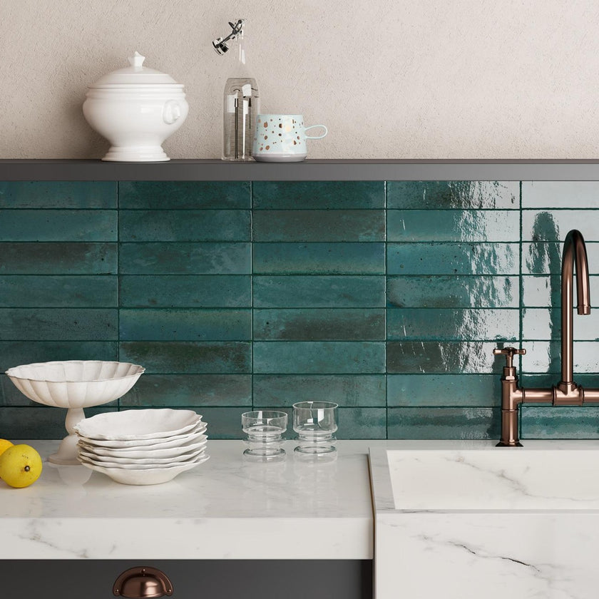 Carrelage Effet Zellige Lume Blue 6x24 cm de Marazzi