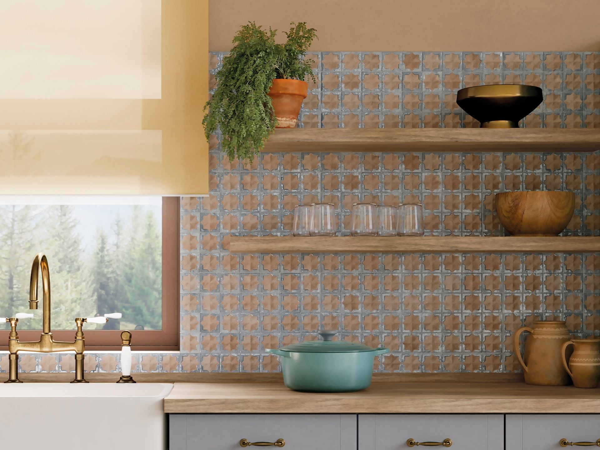 Carrelage Mural Décor Tetuan Cotto Blue 31x56 cm de Realonda