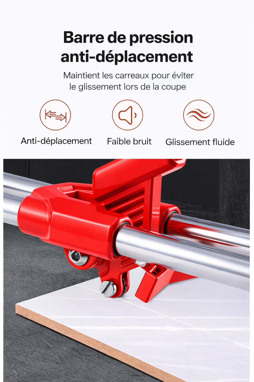 Coupe-carrelage manuel professionnel double rail