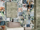 Carrelage Mural Décor Fleuri Tikida et unis 20x20 cm de Mainzu20x20 cm Boite de 1 m² / Tikida Green