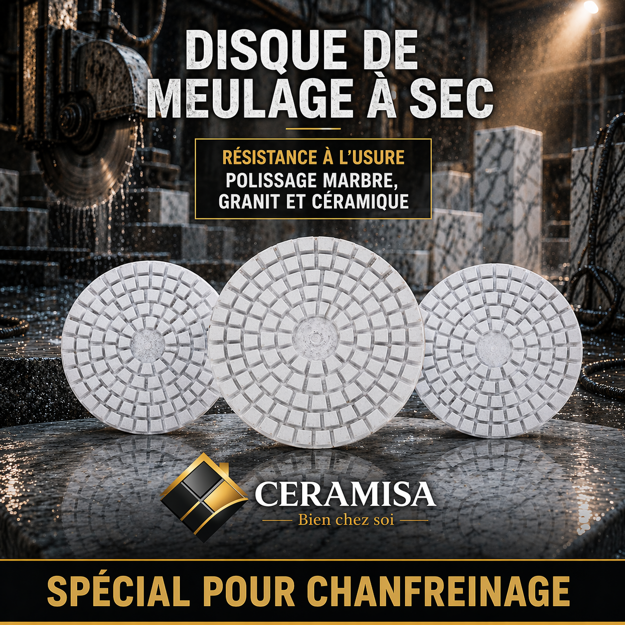 Disque de Polissage Diamant – Chanfreinage Marbre & Carrelage