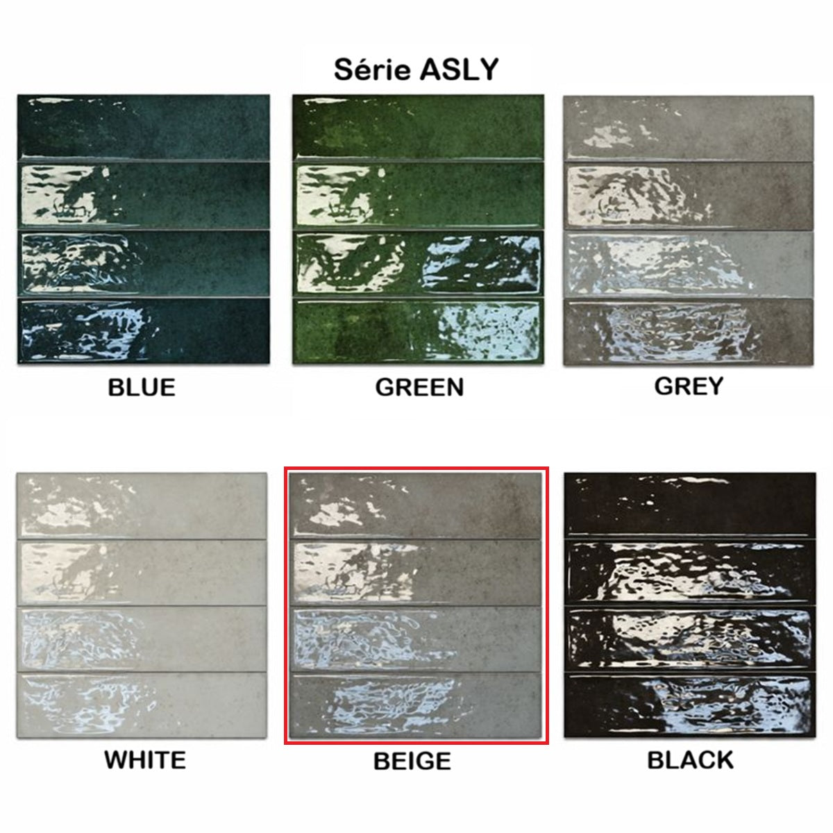 Echantillon Carrelage Effet Zellige Asly 7,5x30 cm