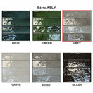 Echantillon Carrelage Effet Zellige Asly 7,5x30 cmGrey