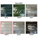 Echantillon Carrelage Effet Zellige Asly 7,5x30 cmWhite