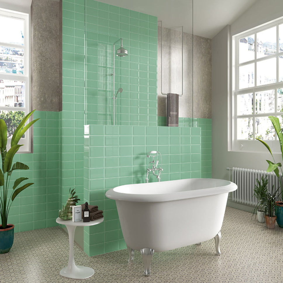 Carrelage Mural Metro Bissel Emerald Brillant 10x20 cm de Mainzu