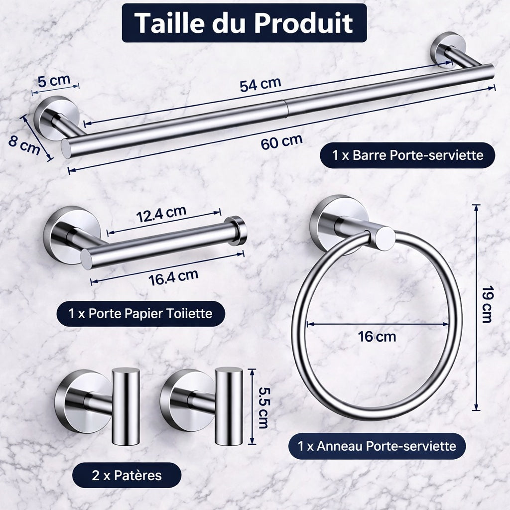 Ensemble de salle de bain NOVA Chrome
