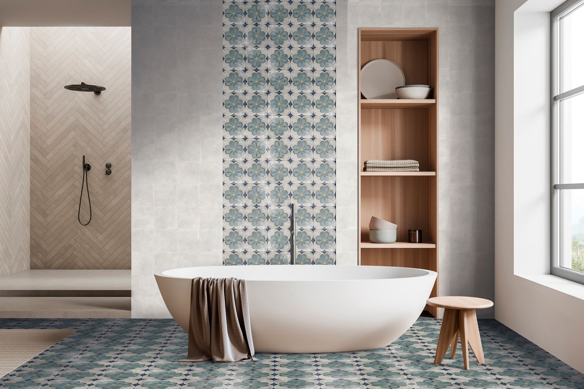 Effet Carreaux de Ciment Veranda Liena 15x15 cm de Nanda Tiles