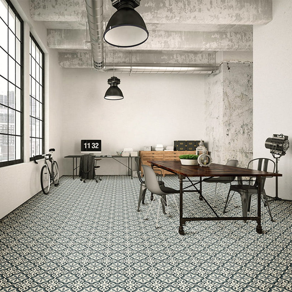 Carrelage Effet Carreau Ciment Centro Florentine Blu 20x20 cm de Mainzu