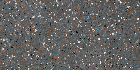 Carrelage Effet Terrazzo Rectifie Gobi Nero 60x120 cm de Prissmacer