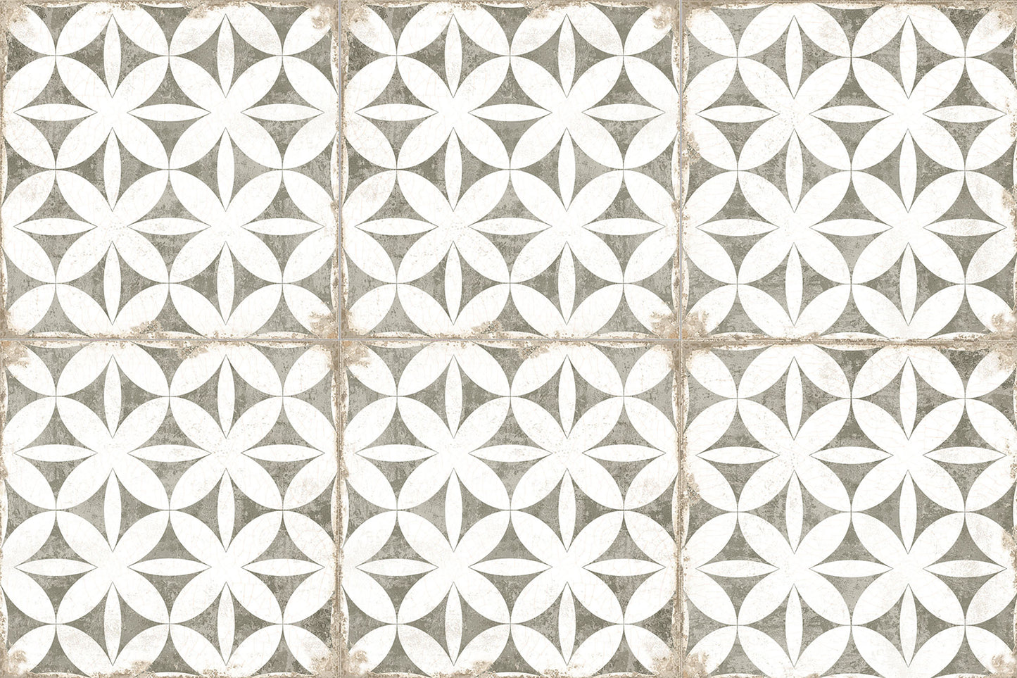 Carrelage Effet Carreau de Ciment Vieilli Grafton Abbey Taupe 20x20 cm de Nanda Tiles