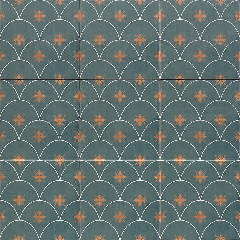 Carrelage Effet Carreau de ciment Glamour Green 20x20 cm de Mainzu