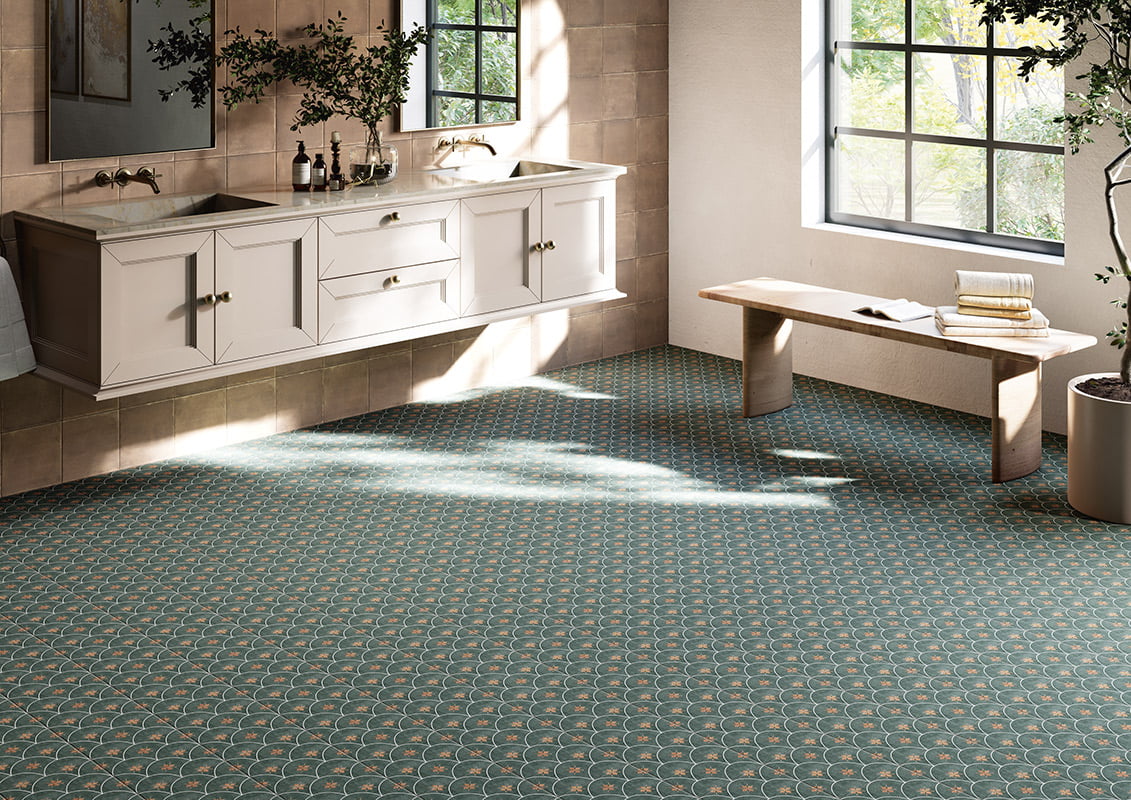 Carrelage Effet Carreau de ciment Glamour Green 20x20 cm de Mainzu