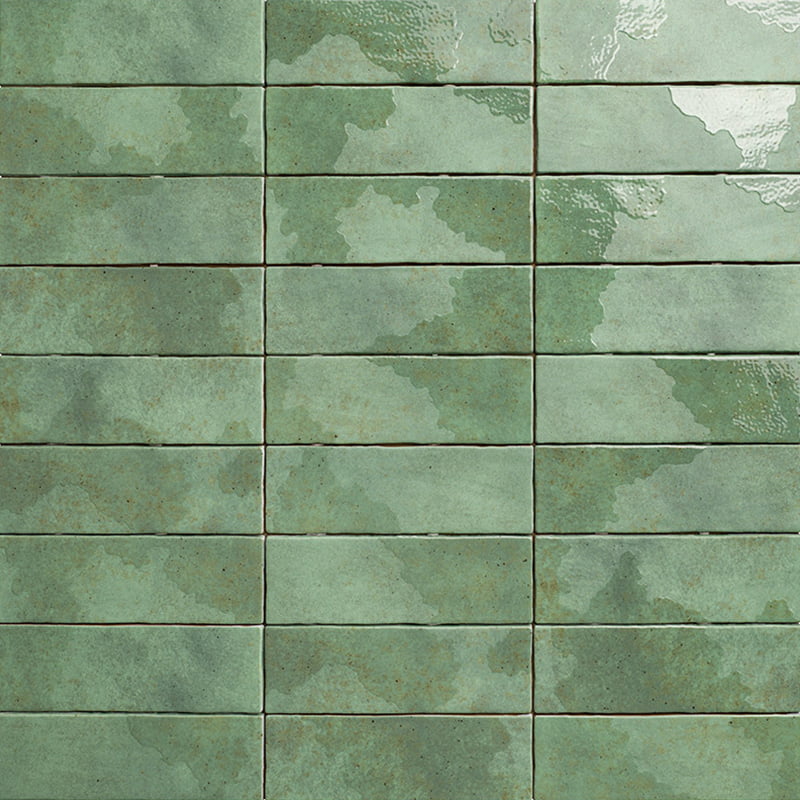 Carrelage Effet Zellige Korfu Green 6,5x20 cm de Mainzu