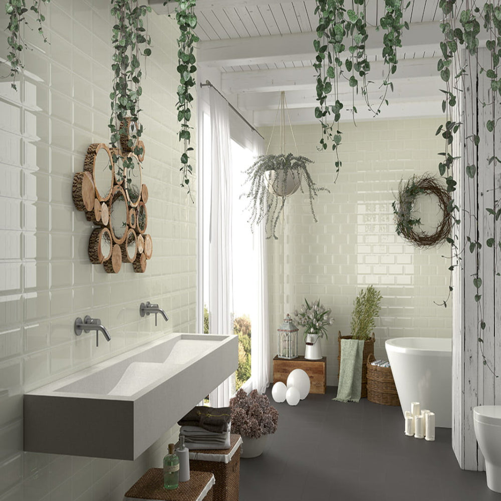 Carrelage Mural Metro Bissel Gris Plata Brillant 10x20 cm de Mainzu