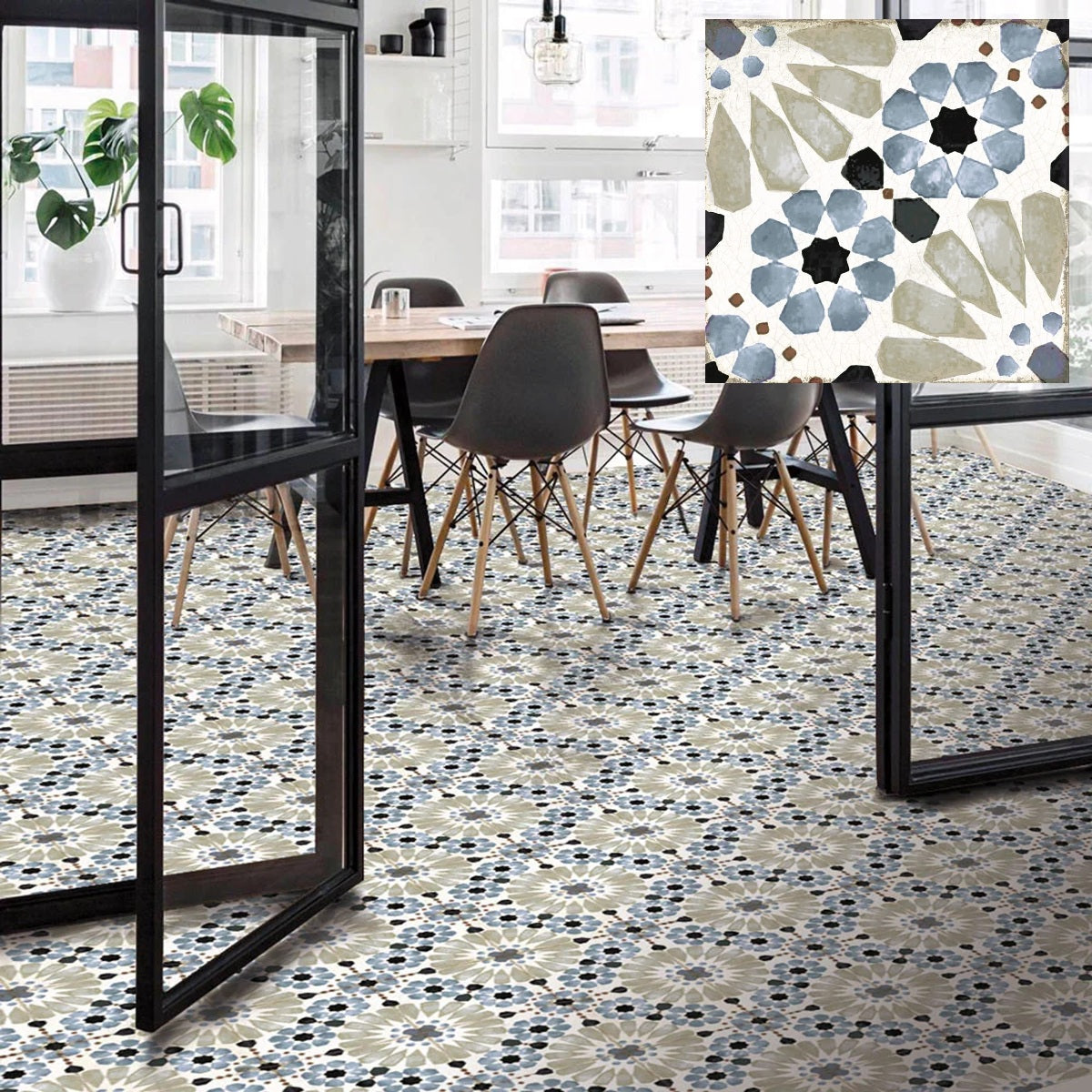 Carrelage Effet Carreau Ciment Grafton Mina 20x20 cm de Nanda Tiles