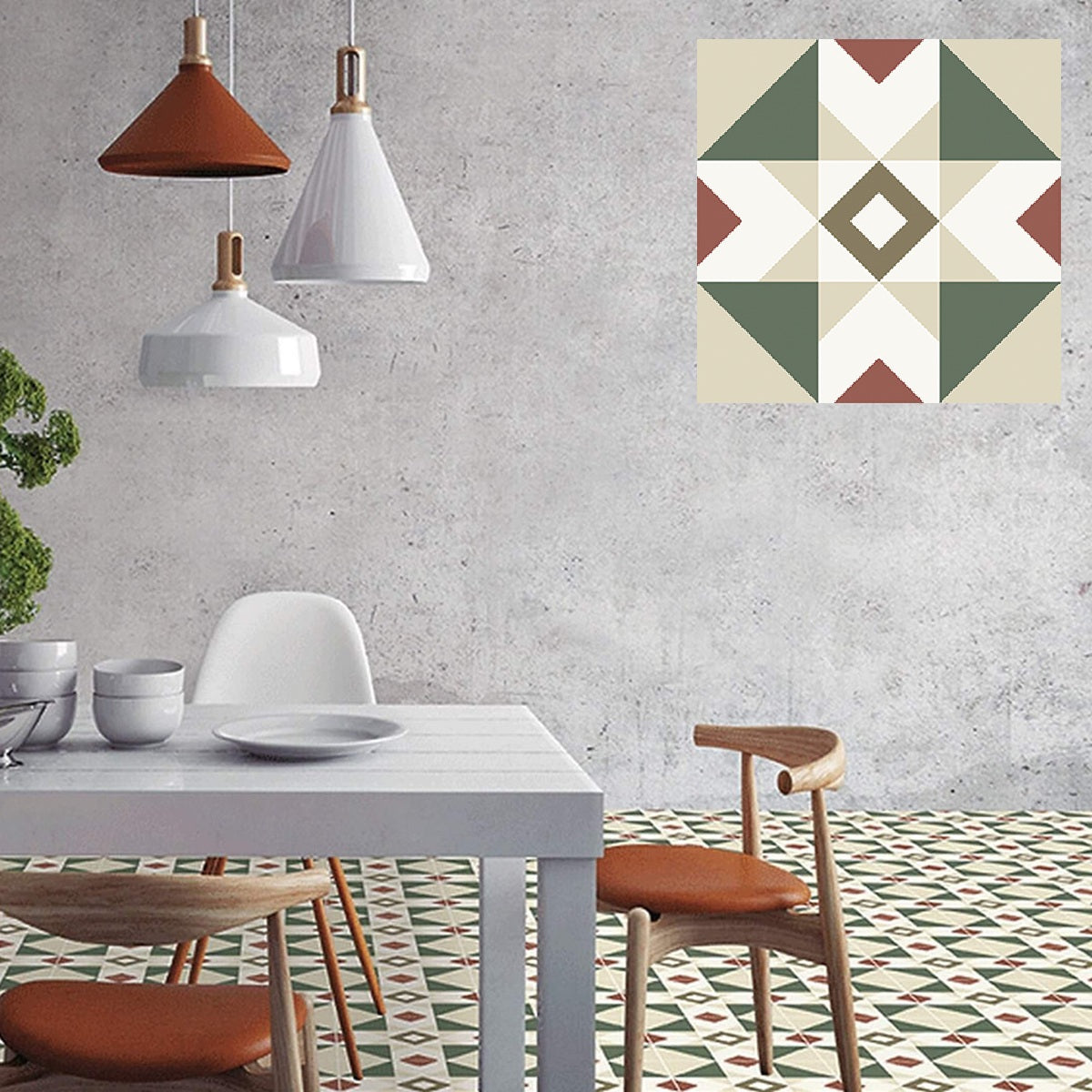 Carrelage Effet Carreau de Ciment Kompas Lex 20x20 cm de Nanda Tiles