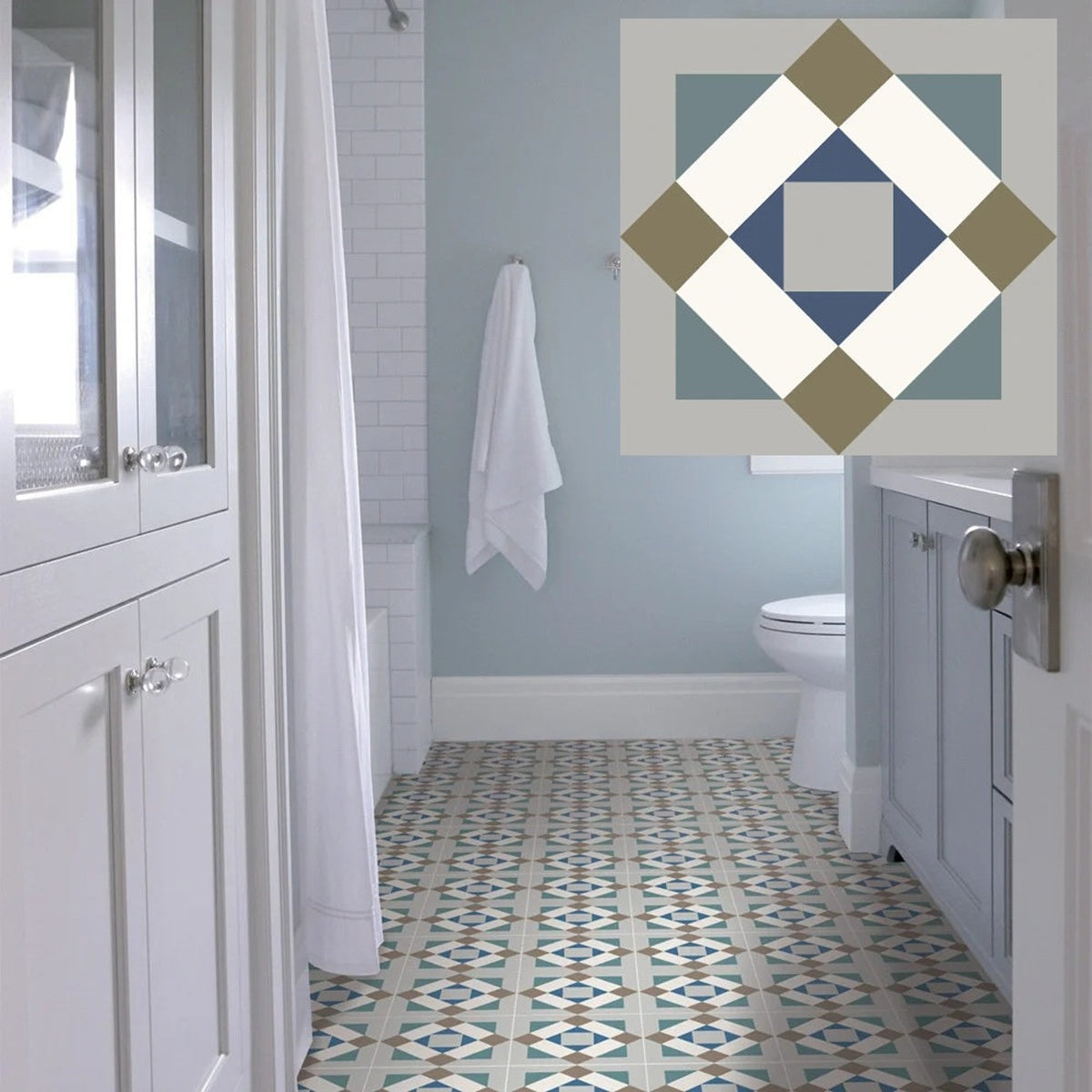 Carrelage Effet Carreau de Ciment Kompas Nara 20x20 cm de Nanda Tiles