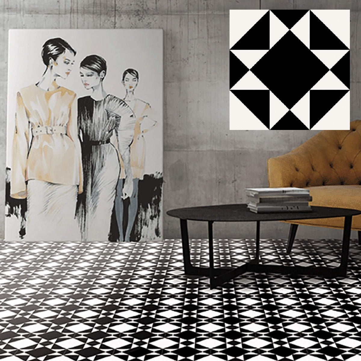 Carrelage Effet Carreau de Ciment Kompas Venet 20x20 cm de Nanda Tiles
