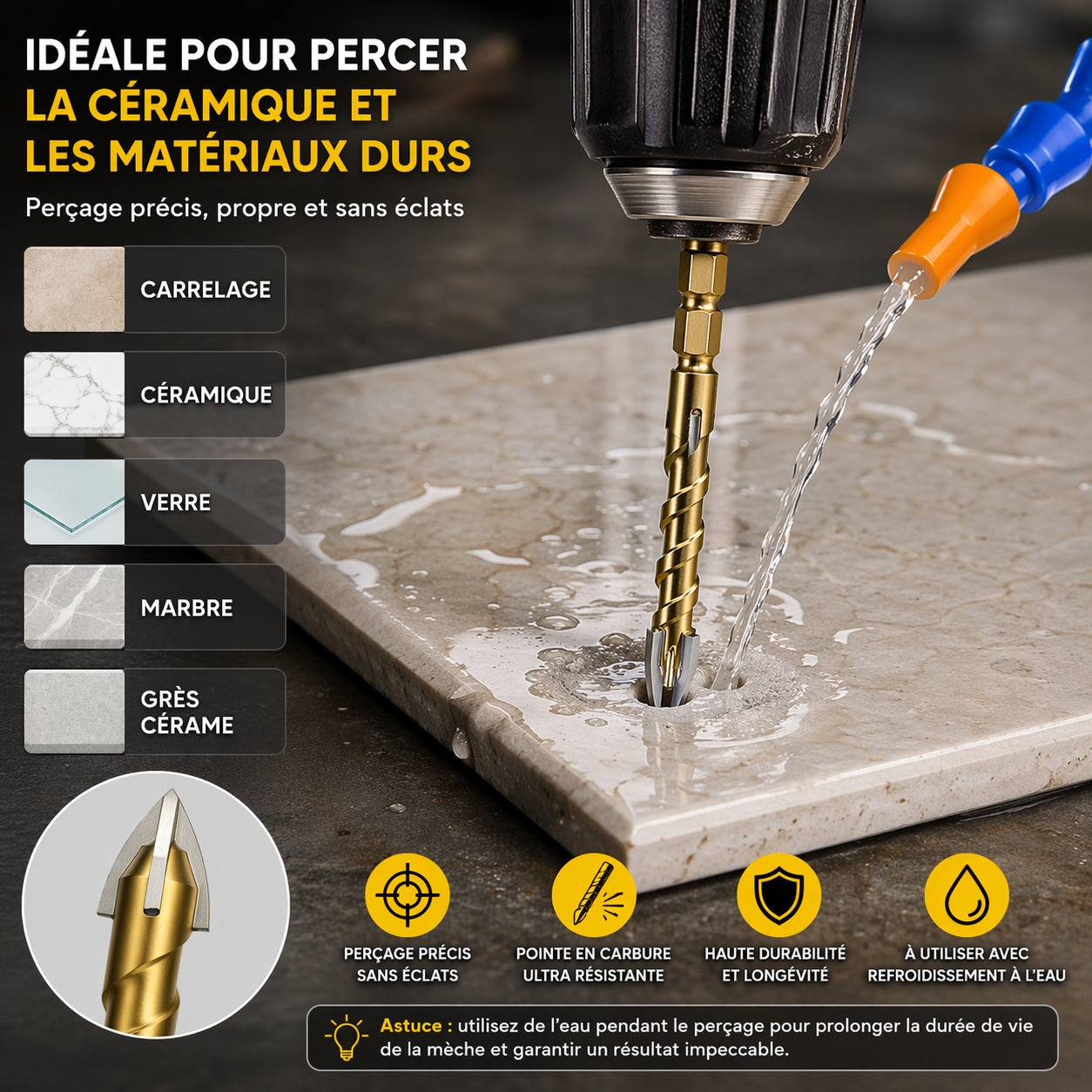 Forets Carrelage & Multi Matériaux – Kit 7 Pièces