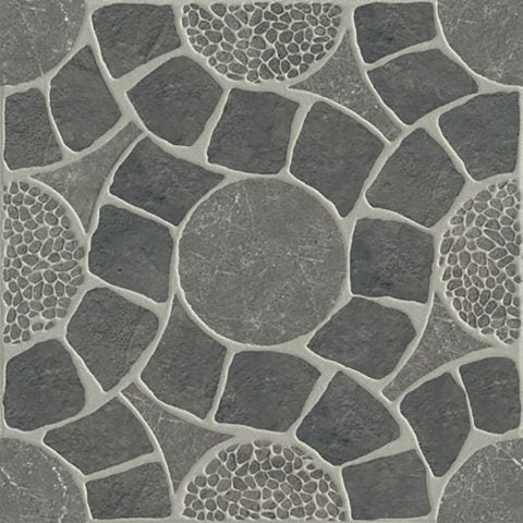 Carrelage Terrasse Effet Pierre Decor Lugo Gris 45x45 cm de Prissmacer