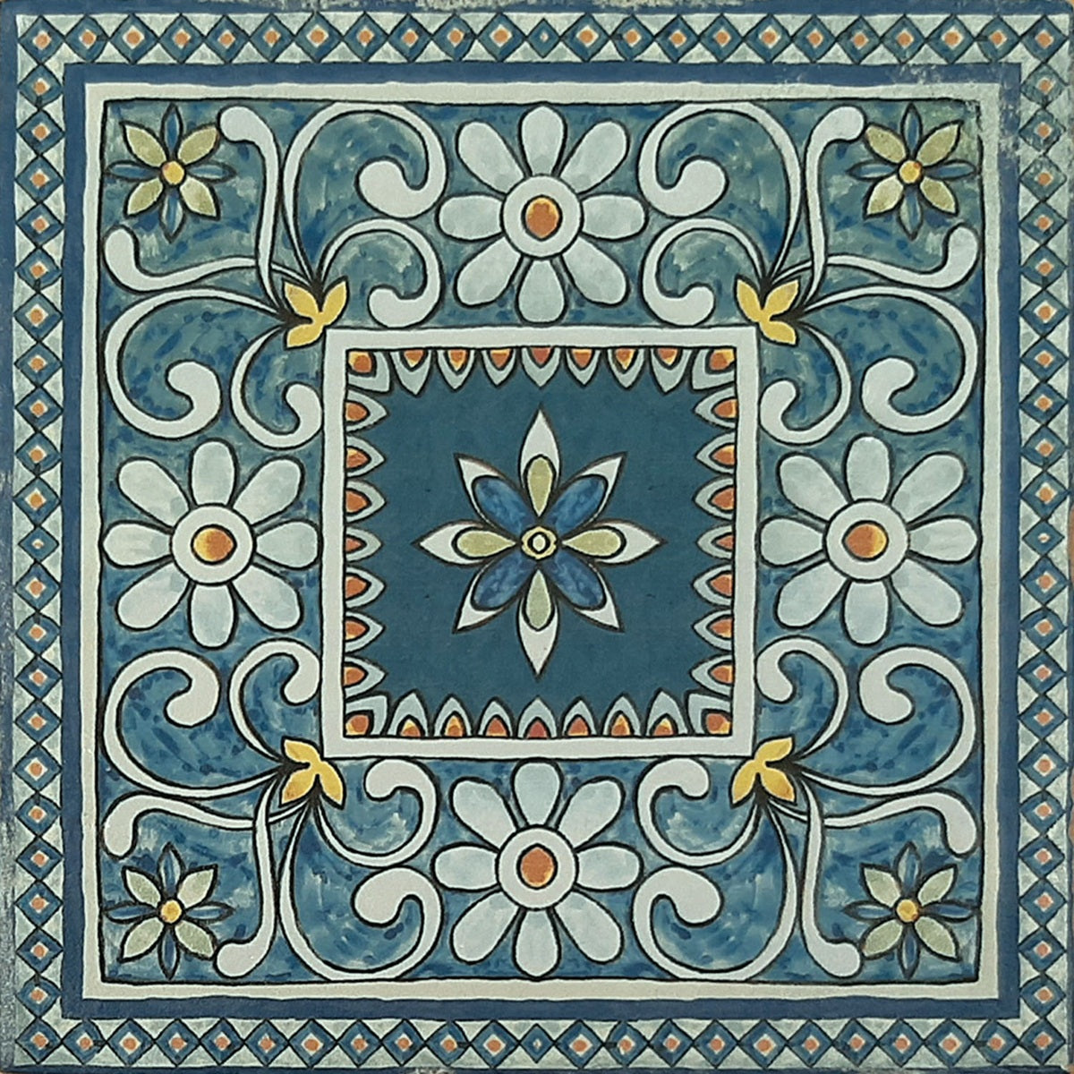 Carrelage Effet Carreau de ciment Marlow Tansy 11,5x11,5 cm de Nanda Tiles