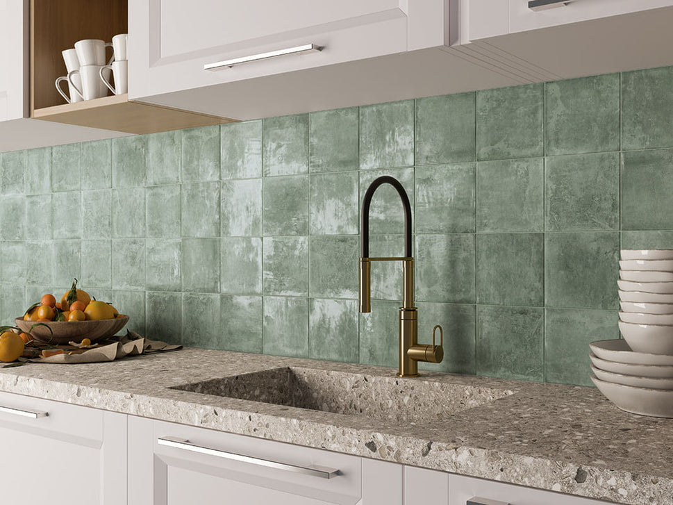 Faience Murale Nazari 15x15 cm de Mainzu (8 coloris)15x15 cm Boite de 1 m² / Menta