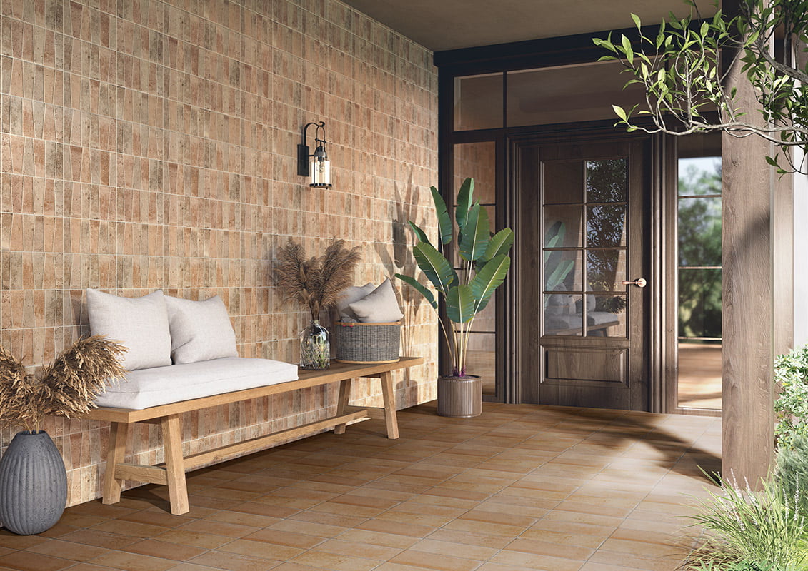 Carrelage Effet Pierre Clay Cotto 7,5x30 cm de Mainzu