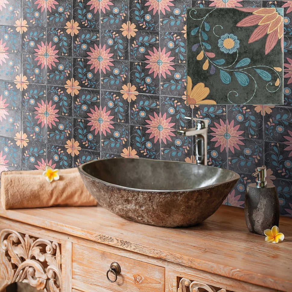Carrelage Effet Carreau de ciment Marlow Adelina 11,5x11,5 cm de Nanda Tiles